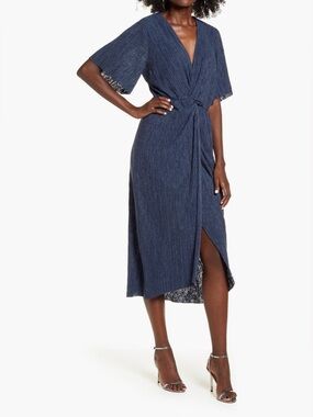 NWT All In Favor Dolman Plisse Midi Dress